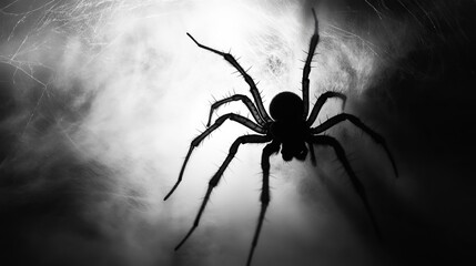 silhouette photography of spider