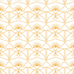 Wall Mural - Vector seamless pattern in art deco retro style. Abstract golden nouveau background with elegant luxury geometric shapes for fashion, banner, print