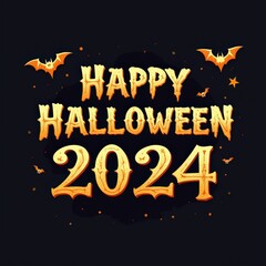 Happy Halloween 2024 with Bats and Stars