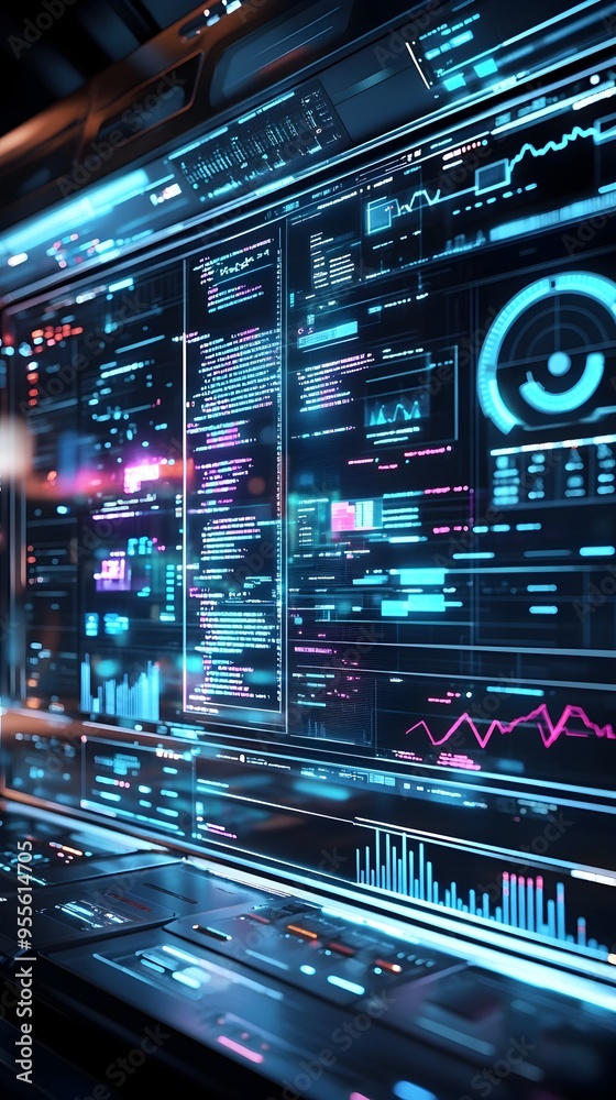 Radiant Holographic Command Center Visualizing Real Time Website KPIs ...