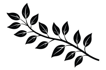 Wall Mural - Leaves branch decorative vector image Silhouete isolated