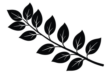 Wall Mural - Leaves branch decorative vector image Silhouete isolated