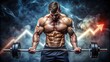 © Irina - Bodybuilder lifting weights to naturally boost testosterone levels during training. Generative AI