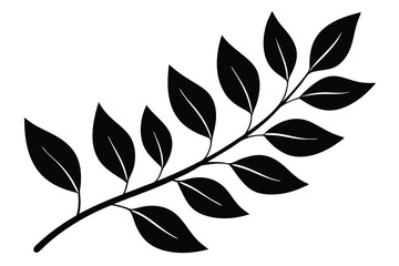 Wall Mural - Leaves branch decorative vector image Silhouete isolated