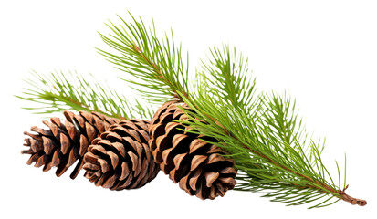 Wall Mural - png fir branches with cones in the corner plant pine tree.