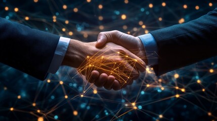 two businessman shaking hands, business networking