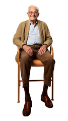 Poster - PNG Grandpa footwear sitting smiling.