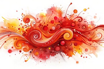 Sticker - Vibrant red watercolor splatters and swirls dance across a white background, evoking a sense of energy, creativity, and