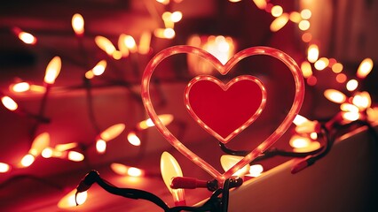 Christmas lights become valentine hearts with a heart filter