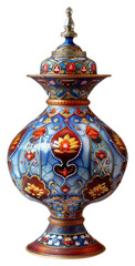 Canvas Print - PNG Ottoman painting of lamp porcelain pottery vase.