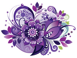 Wall Mural - Floral flower elements graphic Vector design 
 illustration on white background , Decorative Designs