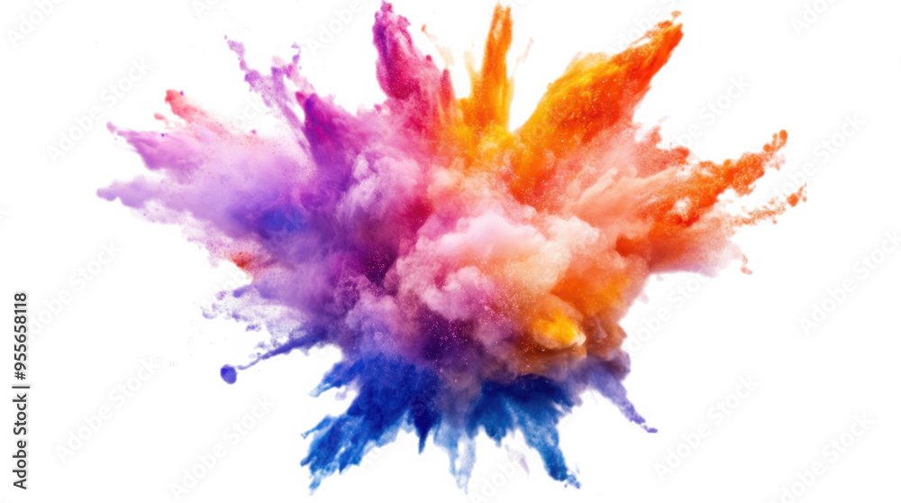 Color explosive isolated 3d mockup without background using for all ...