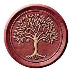 Canvas Print - PNG  Seal Wax Stamp a tree locket craft white background.