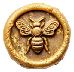 Wall Mural - PNG  Seal Wax Stamp bee hive locket gold food.