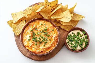 Poster - Nacho Cheese Dip with Tortilla Chips and Green Onions