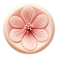 Wall Mural - PNG  Seal Wax Stamp sakura flower dessert food white background.