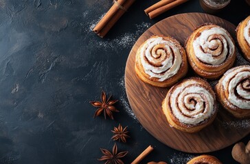 Canvas Print - Cinnamon Rolls with Cream Cheese Frosting