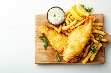 Sticker - Crispy Fish and Chips with Creamy Sauce