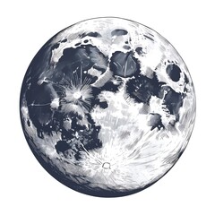 vintage hand drawn style moon symbol. silhouette monochrome moon icon. stock illustration isolated o