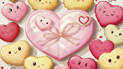 Wall Mural - Sugar hearts and heart envelope