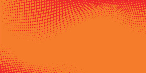 Wall Mural - dots halftone orange color pattern gradient texture with technology digital background. dots pop art