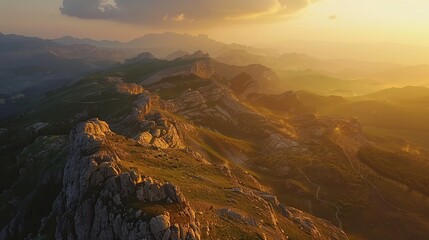 Poster - Golden Hour Mountain Range