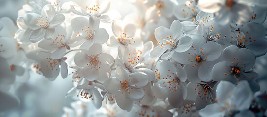 Poster - Bouquet Of Blooming White Flora Flower