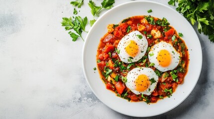 Wall Mural - Shakshuka with Poached Eggs