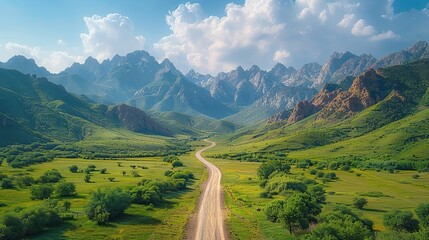 Wall Mural - Serene Mountain Road