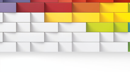 Poster - Colorful 3D Horizontal Stack of Blocks Featuring Red Yellow and Green Elements