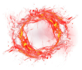 Wall Mural - PNG photo of *red Circle on Fire flame* realistic, isolated on black background --ar 3:2 --v 5.2