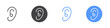 © Latest - Ear icon Flat set in black and white color