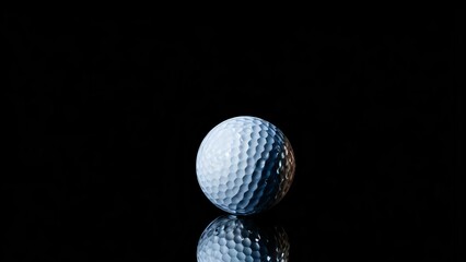 Wall Mural - Many golf ball together closeup isolated on black. Textured background of used golf balls. Professional sports industry. White golf balls black background. Banner. Close up