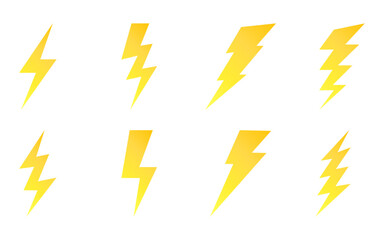 Poster - Thunderbolt flash icon power electricity lightning charge energy sign symbol battery buttons vector icons set