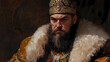 © Thiago - Ivan the terrible russian tsar depicted in historical portrait painting on canvas. Portrait. Illustration
