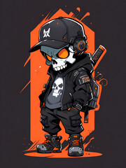 Sticker - Cool Skull Character Illustration