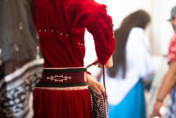 woman in navajo dress