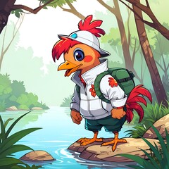 Poster - Rooster on an Adventure