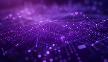 Purple digital networking, internet, cyber and business background