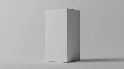 tall, white cardboard box on a gray background