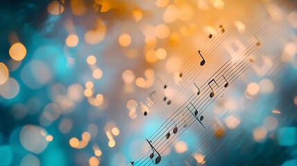 Wall Mural - floating music notes