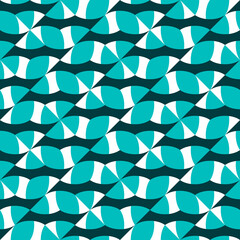 Wall Mural - Seamless pattern with geometric motifs in three colors