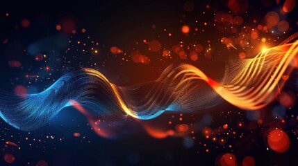 Poster - Abstract Wave with Sparkling Background