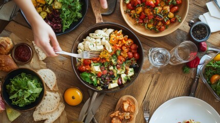 Fresh and Colorful Salad Spread