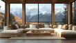 © Siasart - Cozy living room with mountain view and natural decor.