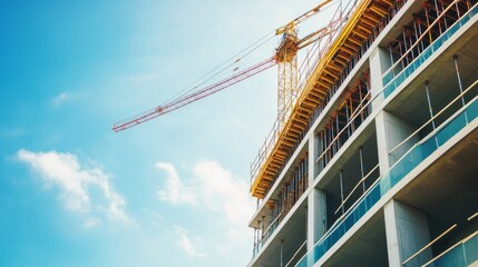 Modern Construction Site with Crane