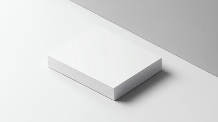 Stack of Blank White Business Cards on a White Surface