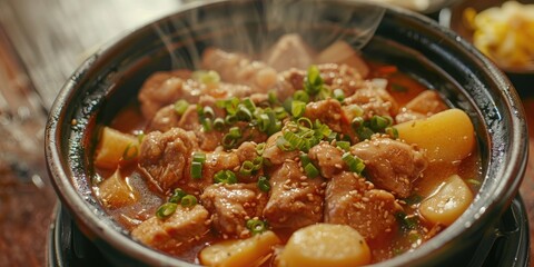 Wall Mural - Pork and Potato Stew with Japanese Stock