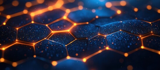 Poster - Abstract Hexagon Network Pattern