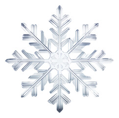 Wall Mural - PNG 3d transparent glass render of snowflake white white background celebration.